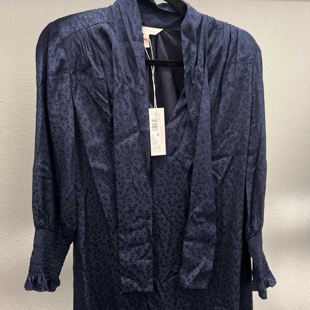 Rebecca Taylor Navy Cheetah Dress